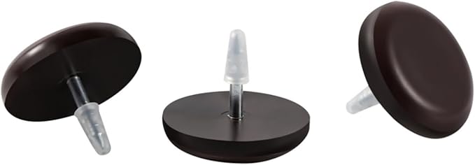 Furniture Glides Sliders-Furnigear PTFE (Teflon) Chair Leg Movers Sliders for Carpet Surface - Move Your Furniture Easy & Safely - Floor Protector (3/4" Nail, Brown-40pack, not for Wood Floors)