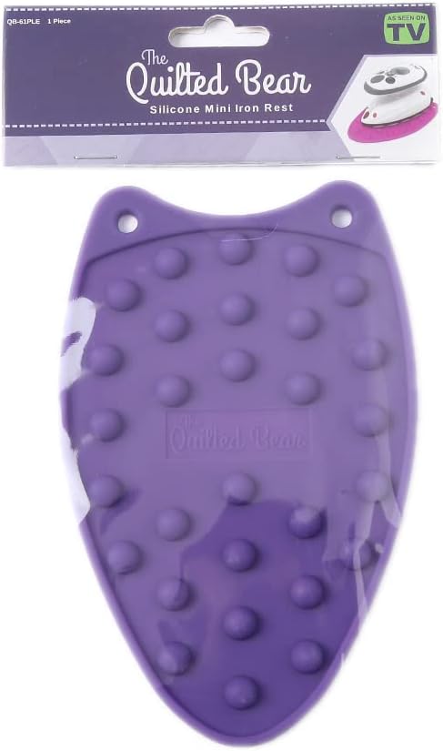 The Quilted Bear Mini Iron Rest - Silicone Heat Resistant Mat for Stress-Free Crafting, Sewing & Quilting Supplies - Durable and Protective Surface for Mini Iron (Purple)