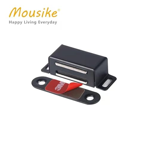 Mousike Cabinet Magnets Magnetic Door Catch Stainless Steel Door Magnet for Kitchen Bathroom Cupboard Wardrobe Closet Closures Cabinet Door Drawer Latch 20 lbs (Black 8Pack)