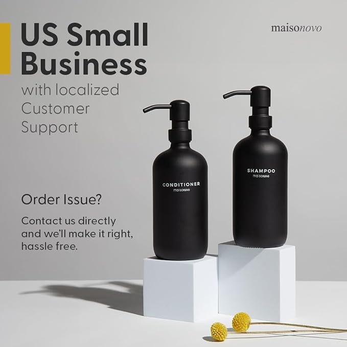 MaisoNovo Soap Pump Replacement - 2X Black Plastic Pumps - Pump Dispenser - Soap Dispenser Pump Replacement - Stainless Steel Soap Pump - Pump for Soap Dispenser