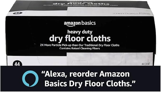 Amazon Basics Heavy Duty Dry Sweeping Cloths to Clean Dust, Dirt, Pet Hair, Fits Swiffer Sweeper Mop Heads, 44 Count (Pack of 1)