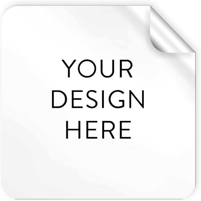 5-1000 Custom Vinyl Stickers - Upload Your own Image, Text, Design, Logo - Personalized Logo Labels for Handmade, Packaging, Bottle, Jars, Candle, Brand Stickers (White, 2x2 Square)