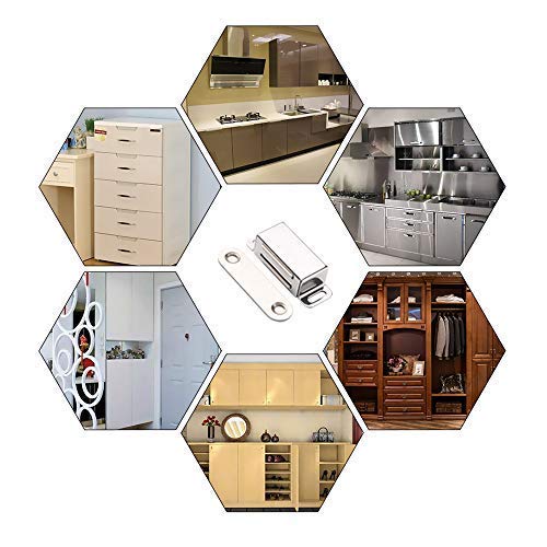 Mousike Cabinet Magnets Magnetic Door Catch Stainless Steel Door Magnet for Kitchen Bathroom Cupboard Wardrobe Closet Closures Cabinet Door Drawer Latch 20 lbs(6Pack)