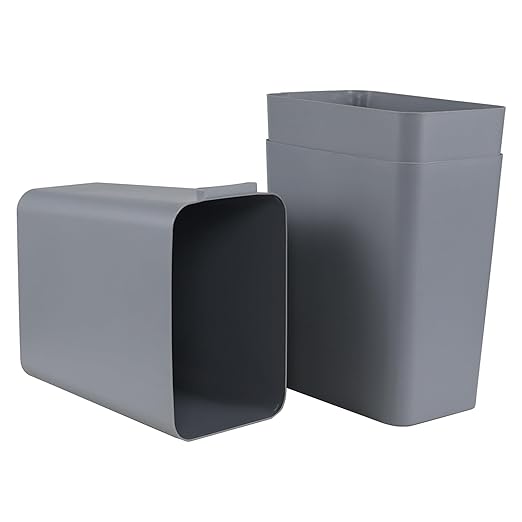 3 Pack 4.5 Gallon Open-top Trash Cans, Plastic Wastebasket Garbage Can