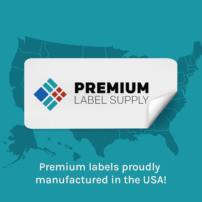 Premium Label Supply Bright Neon Color Fluorescent Sticker Labels - 1.5" x 1.5" Square Labels - (Fluorescent Red, 600 Labels)