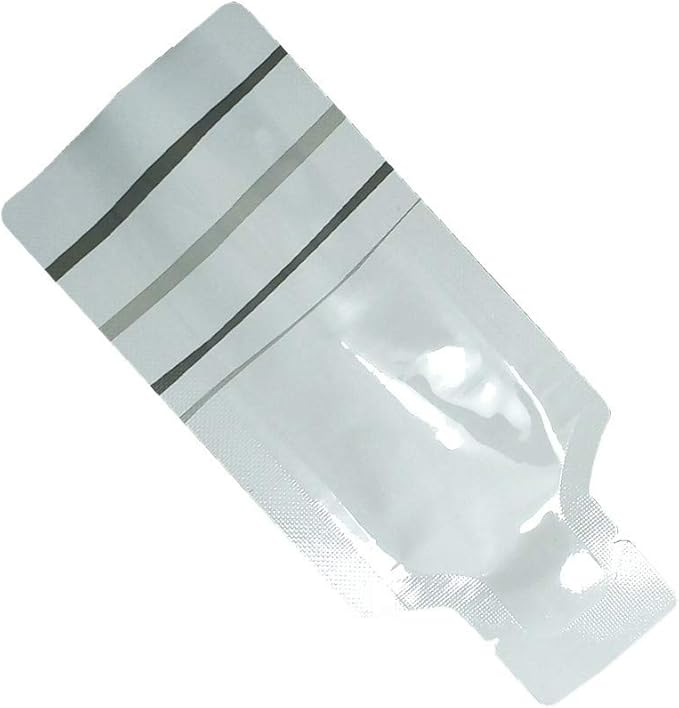 100 Pack 1.97x4.3 inch Heat Seal Sample Mylar Packets for Portable Travel Toiletries Empty Disposable Liquid Shampoo Pouch Single Serving Coffee Powder Condiments Food Storage (White)