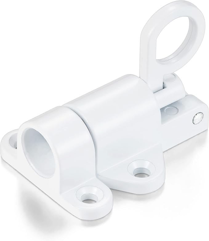 3 Packs Self-Closing Latches,White Spring Door Lock,Resilient Bolt Latch Aluminum Alloy Safety Automatic Spring Barrel Slide Door Lock with Screws,Used for Gate,Window and Cabinet etc