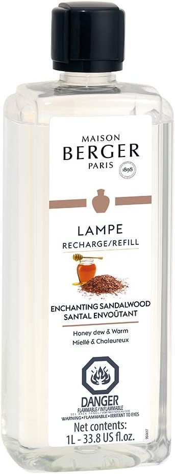 Maison Berger - Enchanting Sandalwood - Lampe Berger Fragrance Refill for Home Fragrance Oil Diffuser - Air Freshener - 33.8 Fluid Ounces - 1 Liter