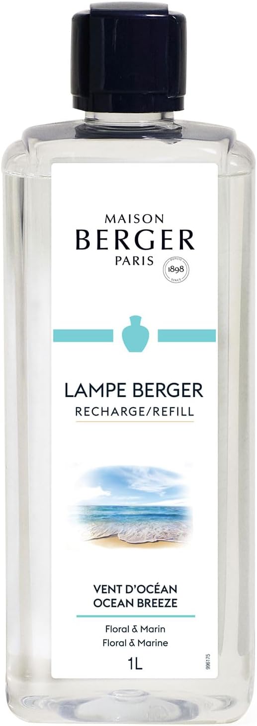 Ocean Breeze - Lampe Berger Fragrance Refill for Home Fragrance Oil Diffuser - 33.8 Fluid Ounces - 1 Liter
