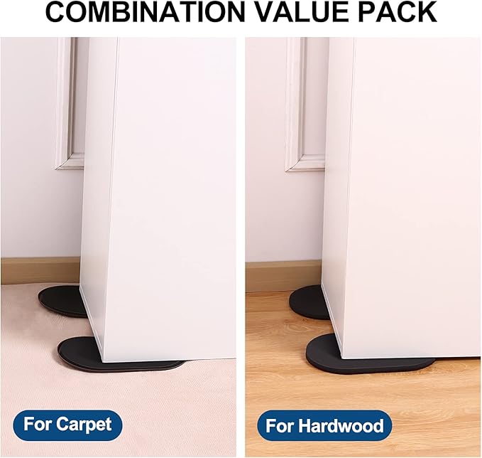 Ezprotekt 8 Pack Reusable Large Furniture Movers Sliders for Carpet and Hardwood Floors, 9-1/2" x 5-3/4" Oval Heavy Duty 4 Pcs Felt Sliders Hard Surfaces - 4 Pcs Furniture Pad for Carpet (Brown)