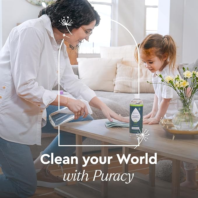 Puracy Multi-Surface Cleaner Concentrate - Plant-Powered Everyday Surface Cleaner - Natural All Purpose Cleaning Solution As Seen on TikTok (Free & Clear, 16 fl oz)