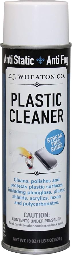 E.J. Wheaton - Plastic Cleaner & Protectant, Cleans, Polishes & Protects Plastic Surfaces (3 Pack), Anti-Fog, Anti Static, Use on Shields, Touchscreens, Electronics and More, 19 Oz. Each