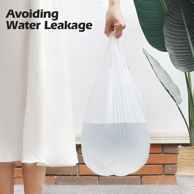 2-4 Gallon Portable Trash Bags,60 Counts Thicken portable Small Garbage Bags for Office, Kitchen,Bedroom Trash Can,Strong Trash Bags(White)