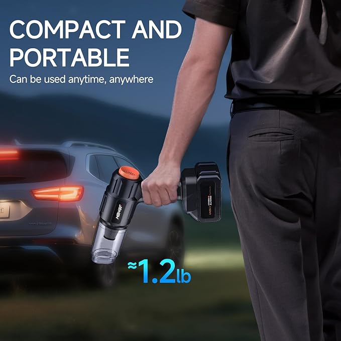 Car Vacuum Portable Cordless,35000PA High Power Suction & Blower, Cordless Handheld Vacuum Cleaner for Car, Home, Office, Pet(Dazzling Black)