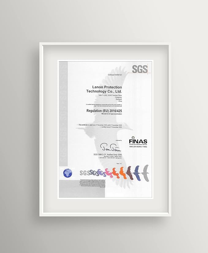 LANON Nitrile Chemical Resistant Gloves, Reusable Heavy Duty Safety Work Gloves, Acid, Alkali and Oil Protection, 18" Length, Non-Slip, Large