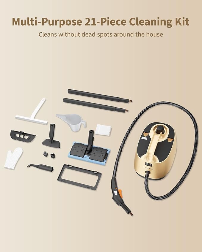 Steam Cleaner for Carpet, 293°F 58 PSI Powerful Multipurpose Steam Mop for Home Use, 50Oz Capacity, Heavy Duty Steamer for home, Handheld Steamers, Floors, Cars, Tiles, Crack Cleaning, Titanium