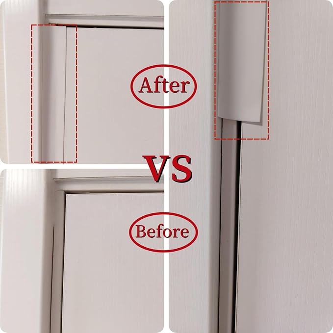 T Shape Door Seal Strip for Door & Windows Gaps,Draft Stopper Bottom Sweep Weather Stripping for Energy Saving, Noise Reduction,Easy Install (White, 1.38" W x 19.7Ft)