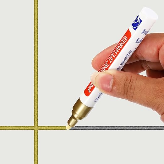 PATIKIL Grout Pen, 4 Pack Dark Grey Tile Marker Waterproof Grout Sealer Pen Tile Repair Pens Paint Pens for Wall Floor Bathroom Kitchen Refresh