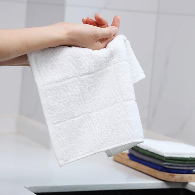 Glynniss Dishcloths Kitchen Highly Absorbent Dish Rags 100% Cotton Dish Cloths for Washing Dishes (Light Cream)