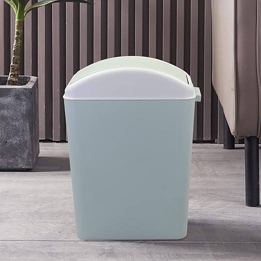 1 Pack Plastic Waste Can, Garbage Can with Swing Lid, 4.5 Gallon Kitchen Trash Can (Blue)