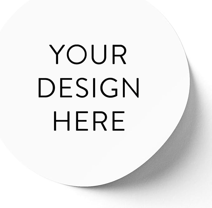 100 Custom Vinyl Stickers - Upload Your own Image, Text, Design, Logo - Personalized Logo Labels for Handmade, Packaging, Bottle, Jars, Candle, Brand Stickers (White, 6x6)