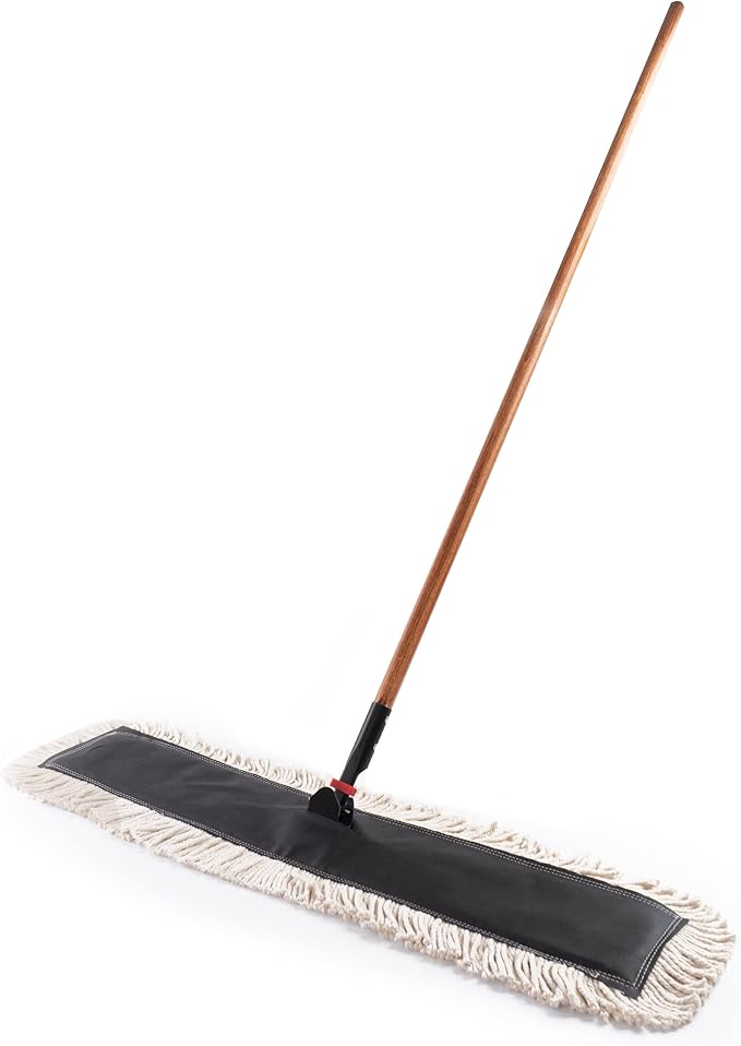 Matthew Cleaning 24'' High Strength Disposable Dust Mop Cotton Cut-end Yarn Mop Replacement Heads for Residential & Commercial Fit Standard Dust Mop Frames, Hardwood, Laminate, Concrete Floors 6Pack