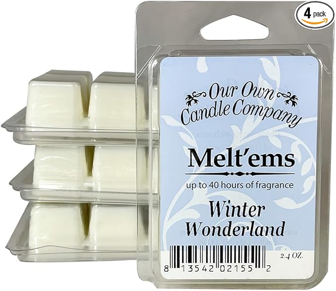 Our Own Candle Company Premium Wax Melt, Winter Wonderland Scent, 6 Cubes, 2.4 oz (4 Pack)