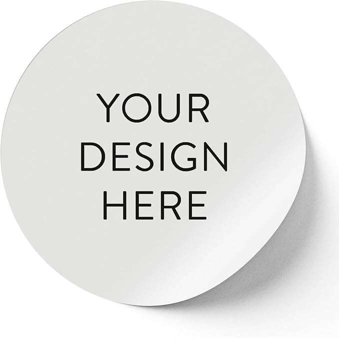 100 Custom Vinyl Stickers - Upload Your own Image, Text, Design, Logo - Personalized Logo Labels for Handmade, Packaging, Bottle, Jars, Candle, Brand Stickers (White, 1.5x1.5)