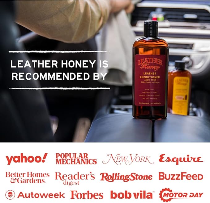 Leather Honey Complete Leather Care Kit Including 8 oz Cleaner and 8 oz Conditioner for use on Leather Apparel, Furniture, Auto Interiors, Shoes, Bags and Accessories