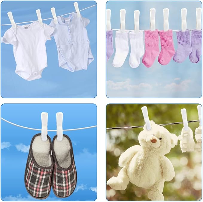 12 PCS Beach Towel Clip, Cloth Pins, Quilt Drying Clip, Plastic Clothespins, Strong Grip Holder to Dry Laundry on Clothesline and Hanging Rack(Small)