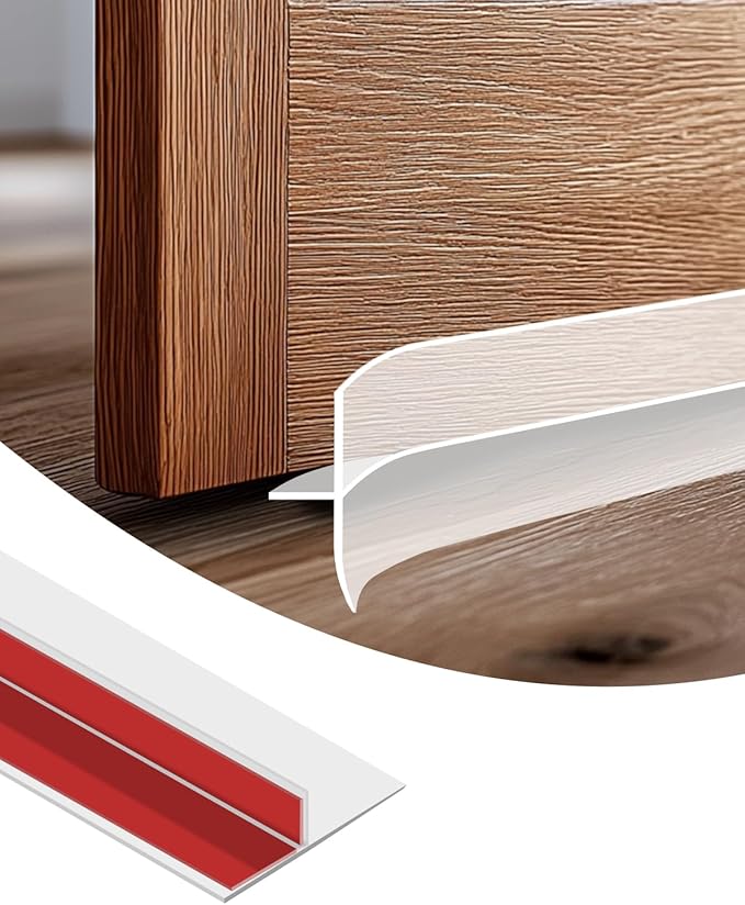 Orghtin T-Shaped Silicone Seal Strip, Clear Sealer Weather Stripping Door Seal Strip, 10Ft x 1.97 in Draft Stopper for Side of Door