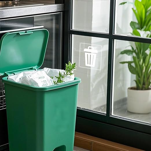 10 Pack Recycle and Trash Clear Stickers 3×3 Inches Vinyl Transparent Weatherproof Self Adhesive Waste Sign for Bins Home Business