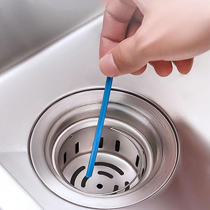 Drain Clog Remover Stick - Drain Clog Remover Tool - Anti-Gnat Unclogger for Descaling Sink Water Pipe Indoor Bathroom Toilet Tub Home