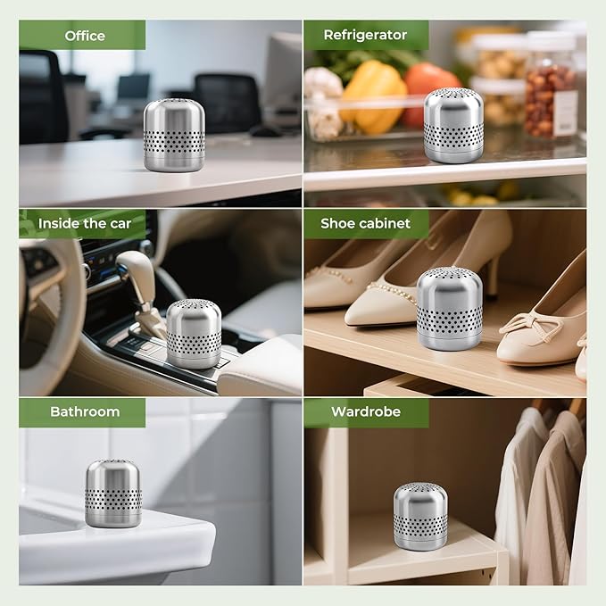Upgraded Refrigerator Deodorizer โ Lasts for 10 Years, Long-Lasting Odor Eliminator for Fridge, Closet, Car -More Effective Than Baking Soda Charcoal Air Purifier - Nano Catalyst Technology (2 Pack)