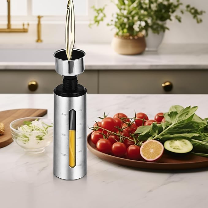 Oil Bottle for Cooking,100ml Stainless Steel Cooking Oil Spray Bottle for,Salads, BBQS and More,One-Handed Use