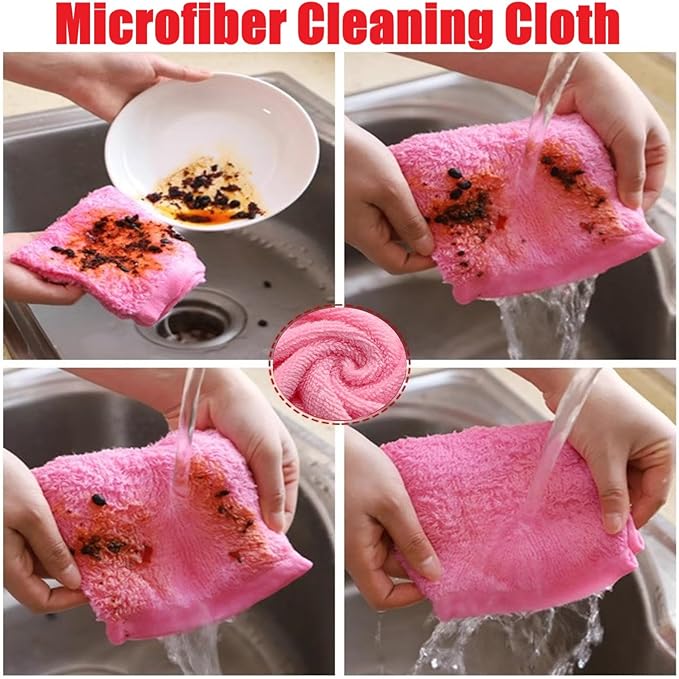 Bamboo Microfiber Cleaning Cloth-8Pcs Kitchen Wash Cloths,Wood Fiber Window Glass Rags,Micro Fiber Cloth for Cleaning Suitable for Dishes,Car Towel Rag Made From Baby Washcloths Material (green)