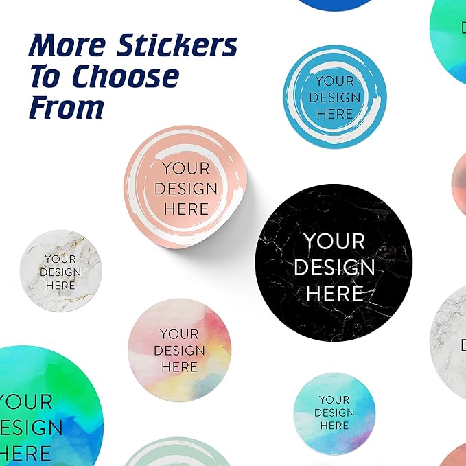 100 Custom Vinyl Stickers - Upload Your own Image, Text, Design, Logo - Personalized Logo Labels for Handmade, Packaging, Bottle, Jars, Candle, Brand Stickers (Black Marble, 4x4)