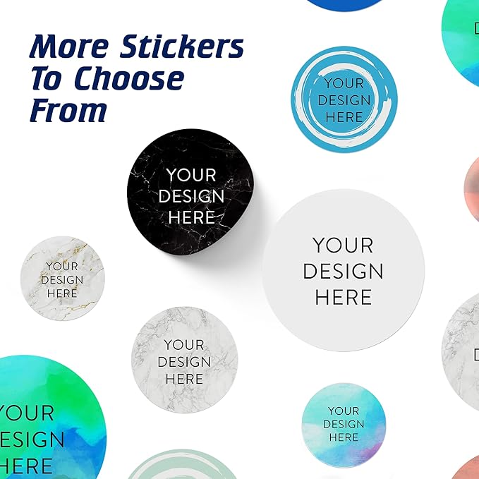 100 Custom Vinyl Stickers - Upload Your own Image, Text, Design, Logo - Personalized Logo Labels for Handmade, Packaging, Bottle, Jars, Candle, Brand Stickers (White, 5x5)