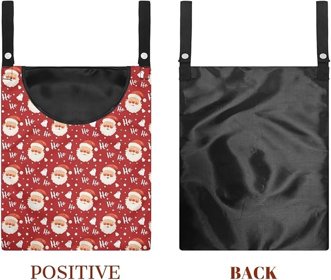 Clothespin Bag with Hanging Rope for Home Outdoor,Laundry Hanging Bag Fits Clothes Lines for Hanging Clothes Outside Balcony Bathroom Corridor Yard - Santa Claus