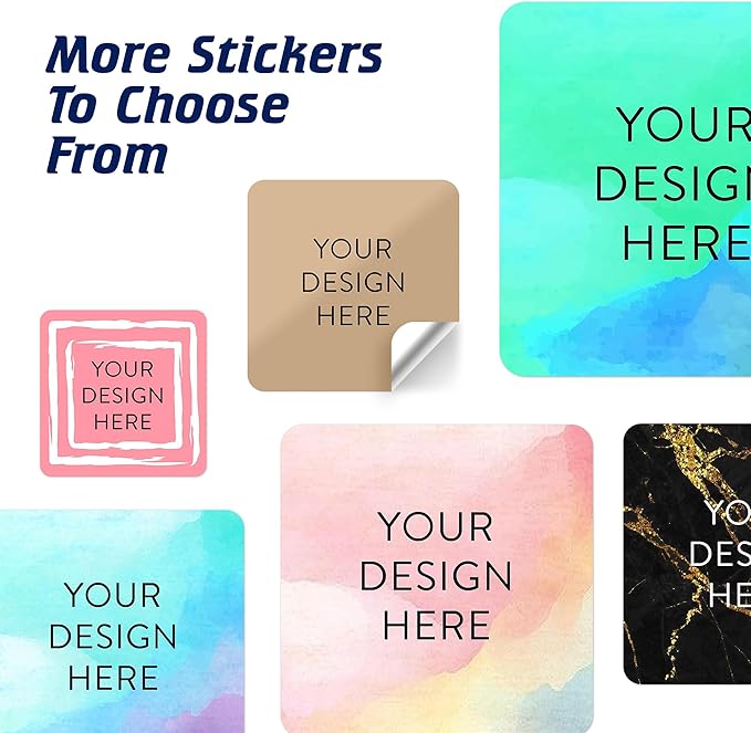 100 Custom Vinyl Stickers - Upload Your own Image, Text, Design, Logo - Personalized Logo Labels for Handmade, Packaging, Bottle, Jars, Candle, Brand Stickers (Brown, 2x2 Square)