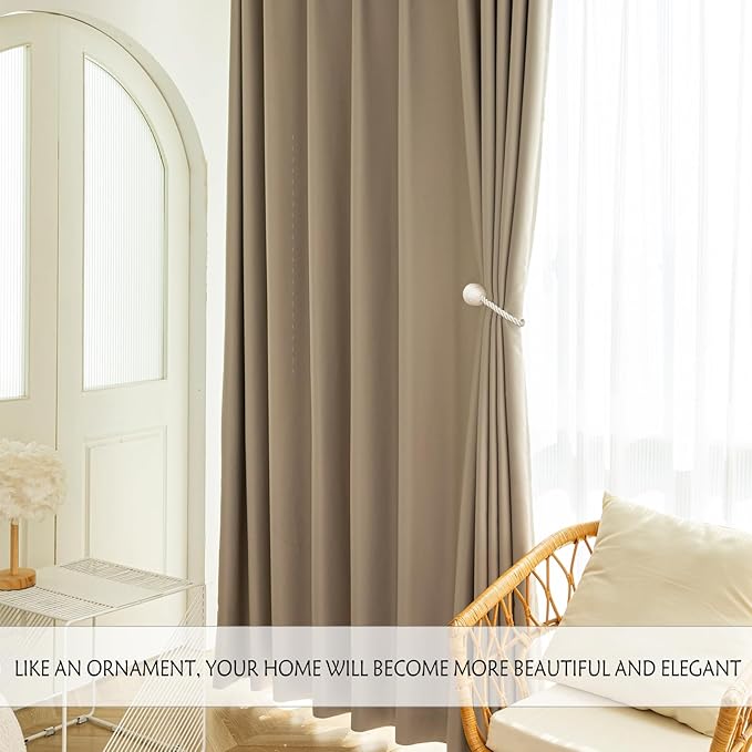 Magnetic Curtain Tiebacks - Rope Tie Backs for Curtains & Drapes - Decorative Window Holdbacks (6 Pack, White)