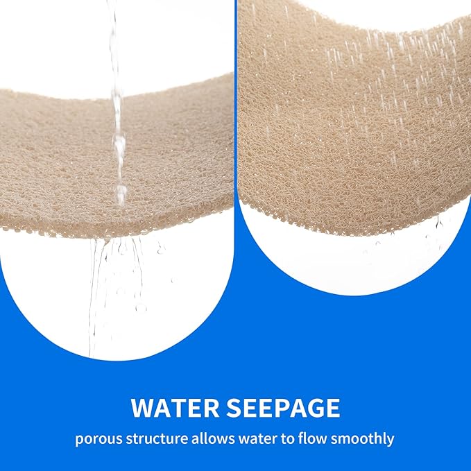 Non-Slip Shower Mat Bathtub Mat for Bath Tub,Anti Slip Bath Tub Mat,Floor Mat,Soft PVC Loofah Bathroom Mats,Foot Scrubber Mat,Quick Drying Easy Cleaning Mats for Wet Areas(40 * 16 Beige)