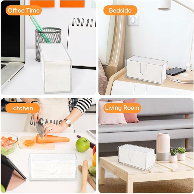 Acrylic Paper Towel Dispenser, Paper Towel Holder Countertop Clear Multi Trifold Napkin Holder, Suitable for Z-fold, C-fold or MultiFold Paper Towels for Bathroom, Toilet, Kitchen