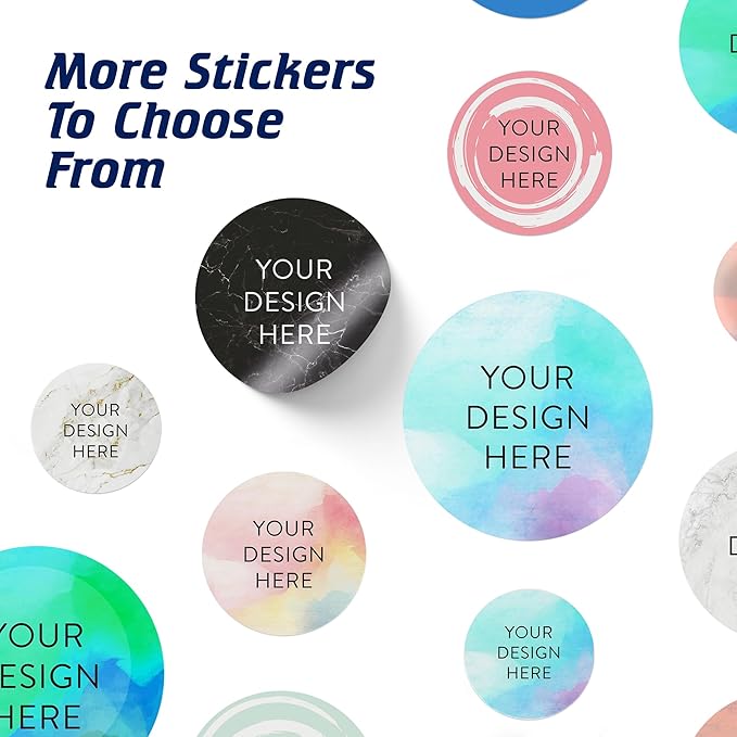 100 Custom Vinyl Stickers - Upload Your own Image, Text, Design, Logo - Personalized Logo Labels for Handmade, Packaging, Bottle, Jars, Candle, Brand Stickers (Sky Blue, 6x6)