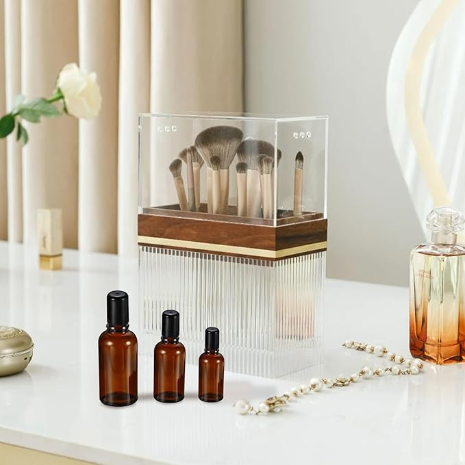 30ML Roller Bottles for Essential Oil, 4 Pack Empty Amber Glass Roller Bottle for Perfume Oil, Roll on Bottles with Stainless Steel Roller Balls, Opener, Funnel and Dropper