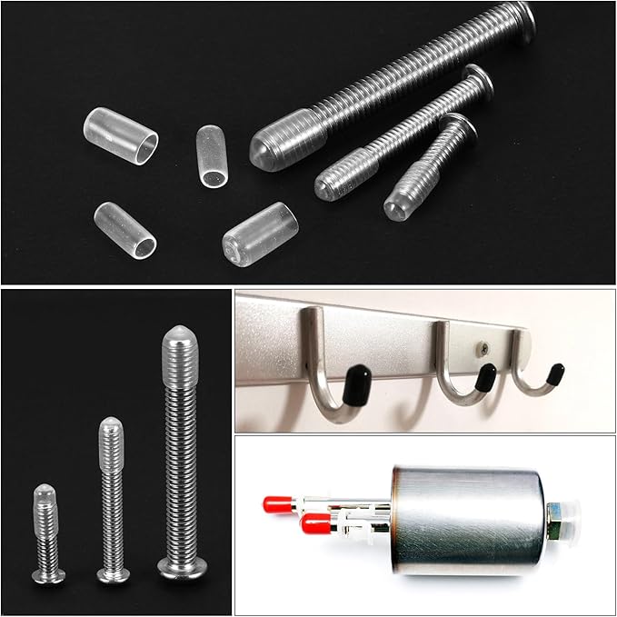 uxcell 20pcs Rubber End Caps Protective Caps 7.5mm ID Vinyl PVC Round Tube Bolt Cap Cover Screw Thread Protectors, Clear