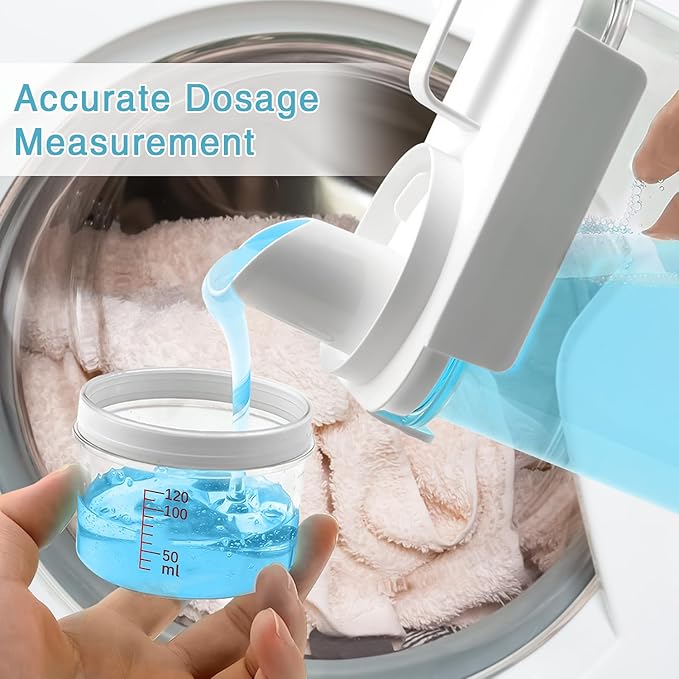 3 Pack Laundry Detergent Dispenser, 61oz Laundry Soap Dispenser, Refluxable Laundry Detergent Container, Plastic Liquid Laundry Detergent Dispenser for Laundry Room Organization with 6 Labels
