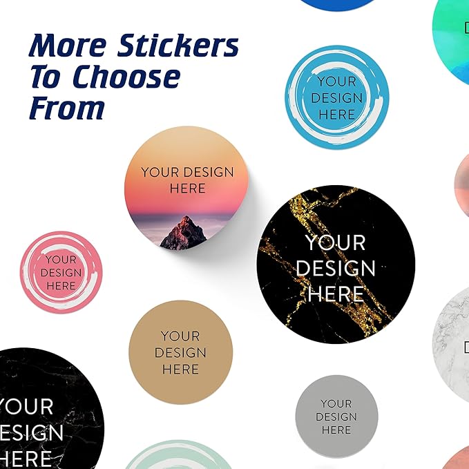 100 Custom Vinyl Stickers - Upload Your own Image, Text, Design, Logo - Personalized Logo Labels for Handmade, Packaging, Bottle, Jars, Candle, Brand Stickers (Mountain, 1x1)