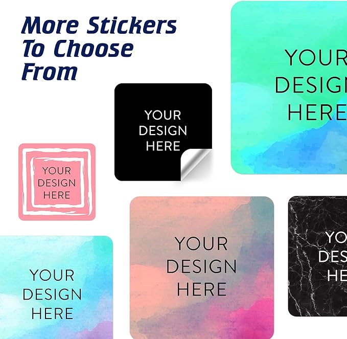 5-1000 Custom Vinyl Stickers - Upload Your own Image, Text, Design, Logo - Personalized Logo Labels for Handmade, Packaging, Bottle, Jars, Candle, Brand Stickers (Black, 1.5x1.5 Square)
