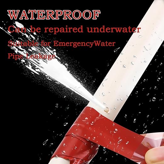 Self Fusing Silicone Tape 1 in x 5' Red Waterproof Rubber Leak Proof Sealing Silicone Rubber Self-amalgamating Tape for Emergency Hot and Cold Water Pipe Repairs and Tool Fixation